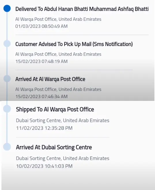 Emirates id tracking delivery check of emirates id Through Emirates post Quick Guide 2024 step 2