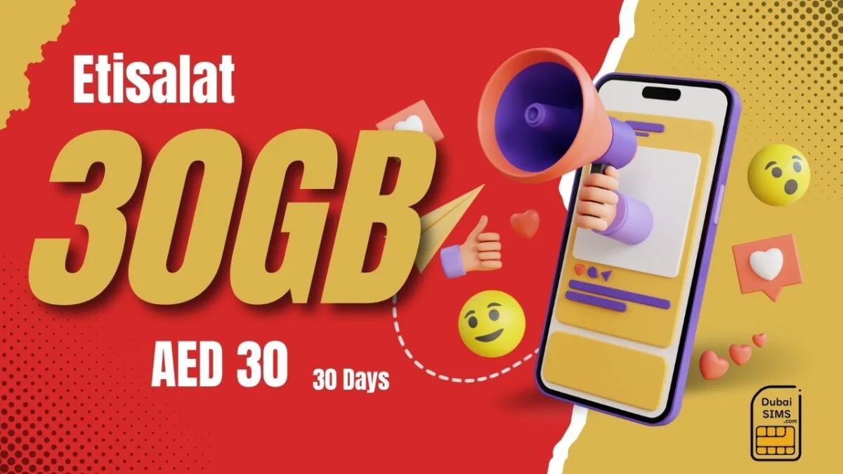 Etisalat monthly data package 30 aed 30 gb